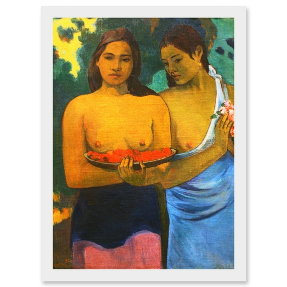 Paul Gauguin Two Tahitian Women Old Master Painting Artwork Framed Wall Art Print A4