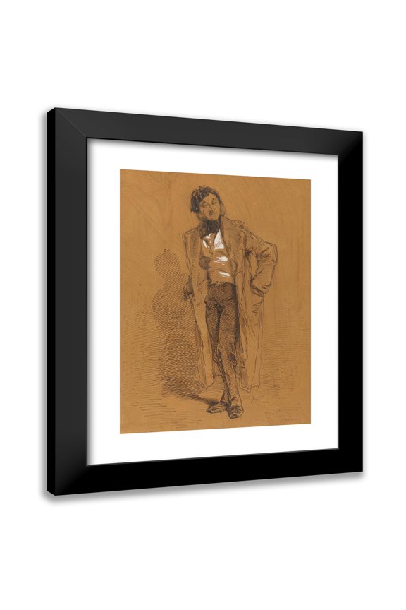 Paul Gavarni 11x14 Black Modern Framed Museum Art Print Titled - Standing Man