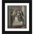 thumbnail image 1 of Paul Gavarni 15x17 Black Ornate Wood Framed Double Matted Museum Art Print Titled - Souvenirs Du Carnaval, 1837-45, No. 5: the Front-Stage Lodge, 1 of 5