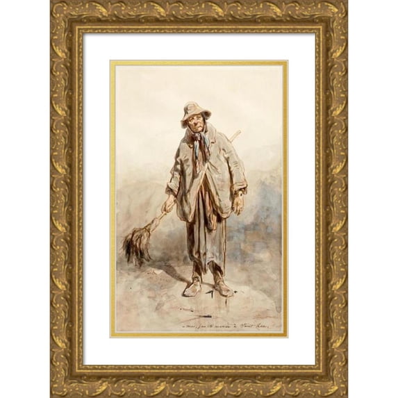 Paul Gavarni 17x24 Gold Ornate Framed and Double Matted Museum Art Print Titled - I was Married to Saint-Leu (circa 1861-1862)