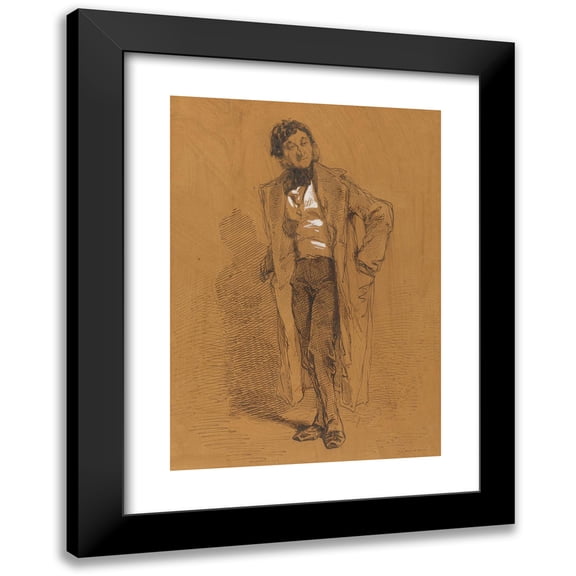 Paul Gavarni 18x24 Black Modern Framed Museum Art Print Titled - Standing Man
