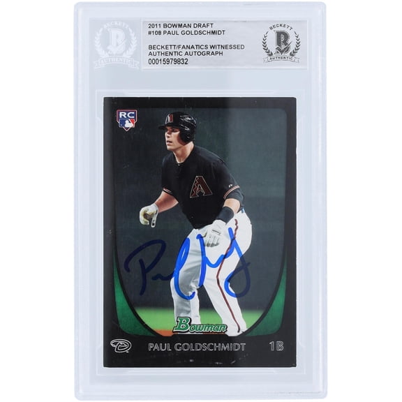 Paul Goldschmidt Arizona Diamondbacks Autographed 2011 Bowman Draft #108 Beckett Fanatics Witnessed Authenticated Rookie Card - Fanatics Authentic Certified