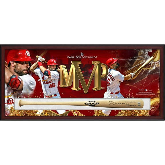Paul Goldschmidt St. Louis Cardinals Autographed Old Hickory Model Bat with "22 NL MVP" Inscription and 2022 NL MVP Bat Shadowbox - Fanatics Authentic Certified