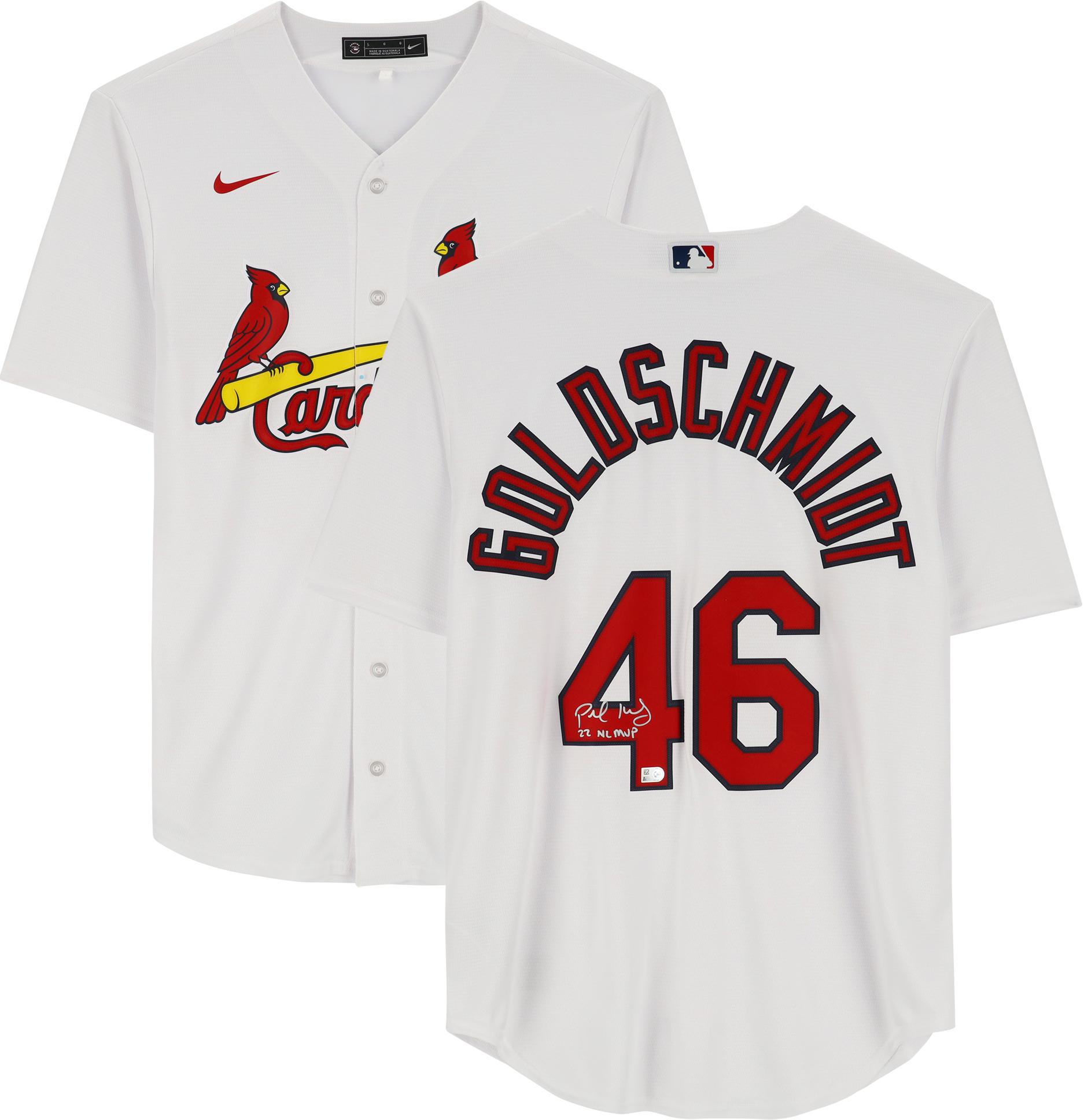 Paul Goldschmidt St. Louis Cardinals White Replica Jersey with "22 NL MVP" Inscription - Fanatics Authentic Certified