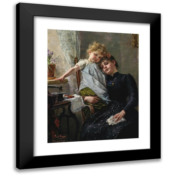 Paul Hermann Wagner 12x14 Black Modern Framed Museum Art Print Titled - The Little Seamstress