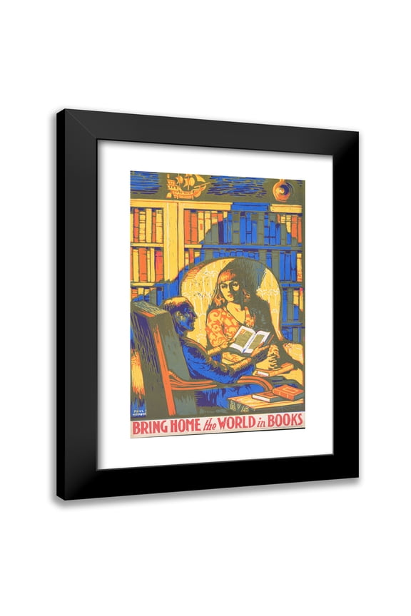 Paul Honoré 11x14 Black Modern Framed Museum Art Print Titled - Bring Home the World in Books (1920-1930)
