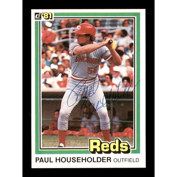 Paul Householder Autographed 1981 Donruss Rookie Card #303 Cincinnati Reds SKU #166489