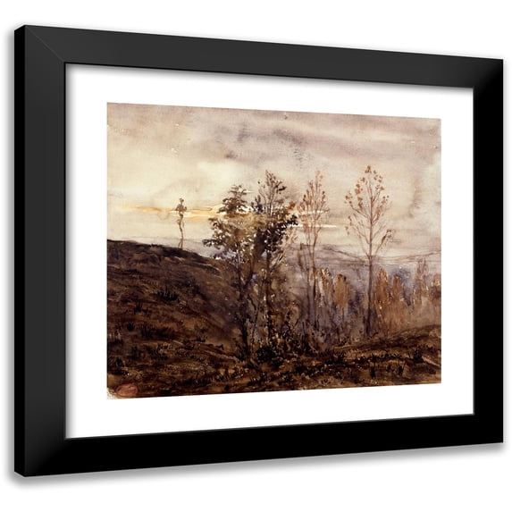 Paul Huet 16x15 Black Modern Framed Museum Art Print Titled - The Bois De Sevres