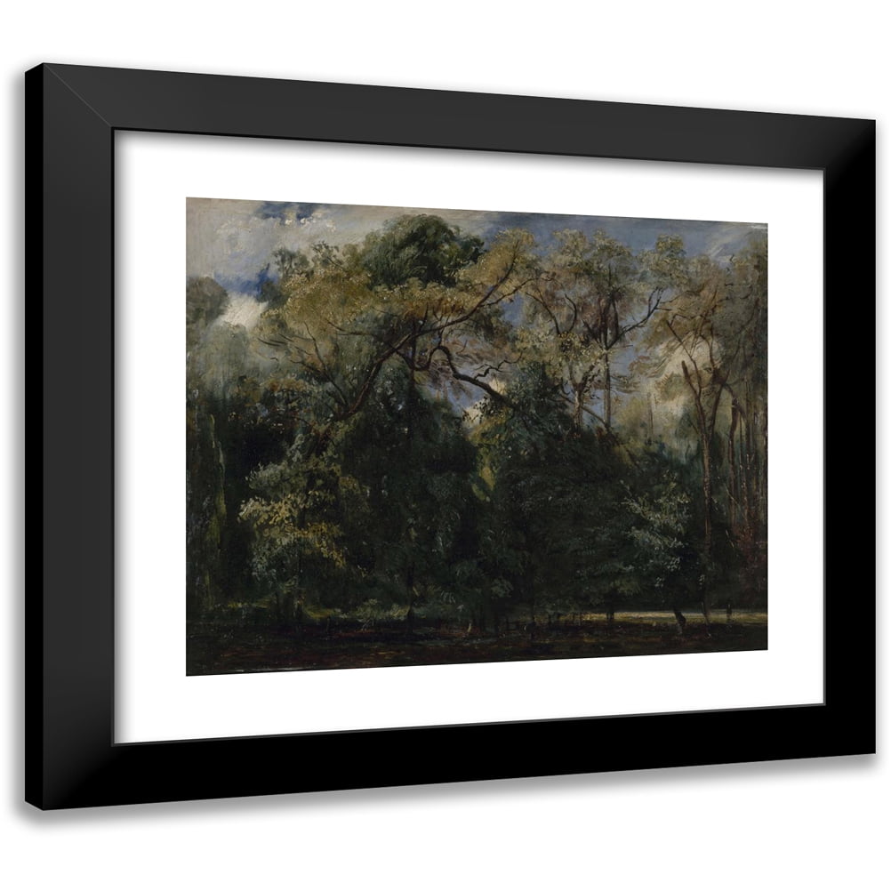 Paul Huet 17x15 Black Modern Framed Museum Art Print Titled - Les Ormes De Saint-Cloud (1823)