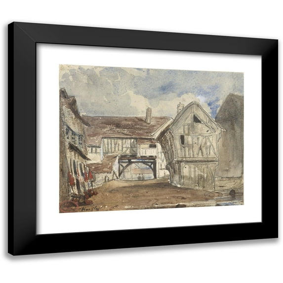Paul Huet 18x15 Black Modern Framed Museum Art Print Titled - Face in Honfleur (1861 - 1866)