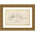 thumbnail image 1 of Paul Huet 24x16 Gold Ornate Framed and Double Matted Museum Art Print Titled - View of the Chateau at Folembray (ca. 1831), 1 of 4