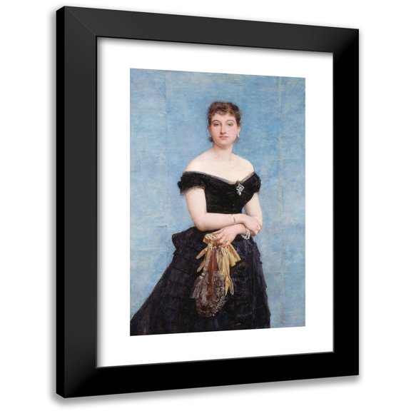 Paul-Jacques-Aimé Baudry 11x14 Black Modern Framed Museum Art Print Titled - Madame Louis Singer (1884)
