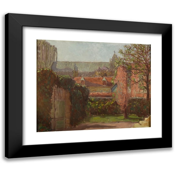 Paul Jamot 14x12 Black Modern Framed Museum Art Print Titled - Reims Cathedral (1909)