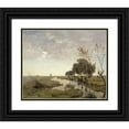thumbnail image 1 of Paul Joseph Constantin Gabriël 17x15 Black Ornate Wood Framed Double Matted Museum Art Print Titled - A Watercourse Near Abcoude (1878), 1 of 5