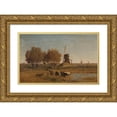thumbnail image 1 of Paul Joseph Constantin Gabriël 24x16 Gold Ornate Framed and Double Matted Museum Art Print Titled - The Near Abcoude Store (C. 1877), 1 of 4