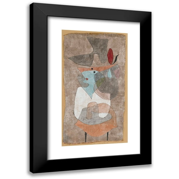 Paul Klee 10x14 Black Modern Framed Museum Art Print Titled - Hat, Lady and Little Table. (1932)