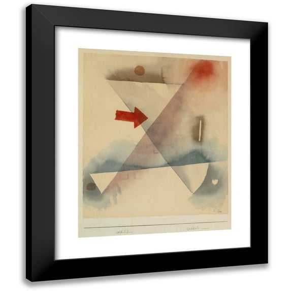 Paul Klee 12x14 Black Modern Framed Museum Art Print Titled - Ringing (1928)