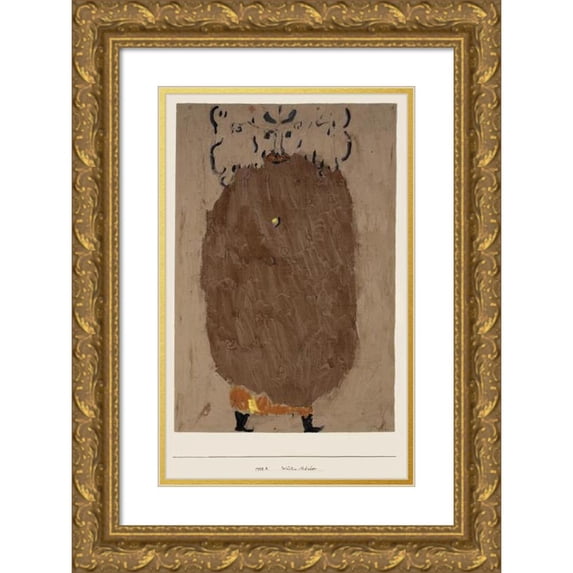 Paul Klee 13x18 Gold Ornate Wood Frame and Double Matted Museum Art Print Titled - Desert Robber (1938)