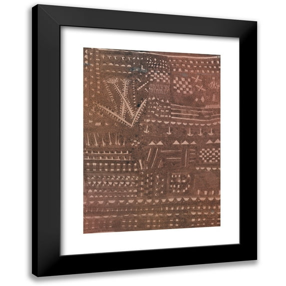 Paul Klee 14x18 Black Modern Framed Museum Art Print Titled - In the Manner of a Leather Tapestry (1925)