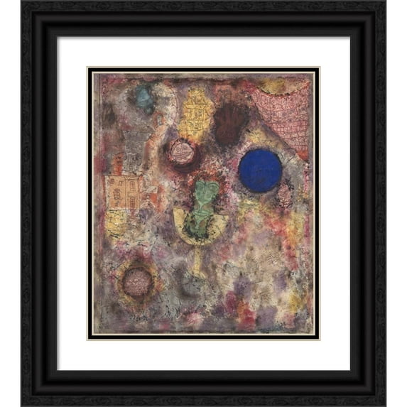 Paul Klee 15x17 Black Ornate Wood Framed Double Matted Museum Art Print Titled - Magic Garden (1926)