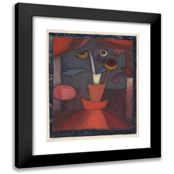 Paul Klee 15x18 Black Modern Framed Museum Art Print Titled - Autumn Flower (1922)