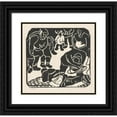 thumbnail image 1 of Paul Klee 16x15 Black Ornate Wood Framed Double Matted Museum Art Print Titled - Comedian (Invention 4) (1904), 1 of 5