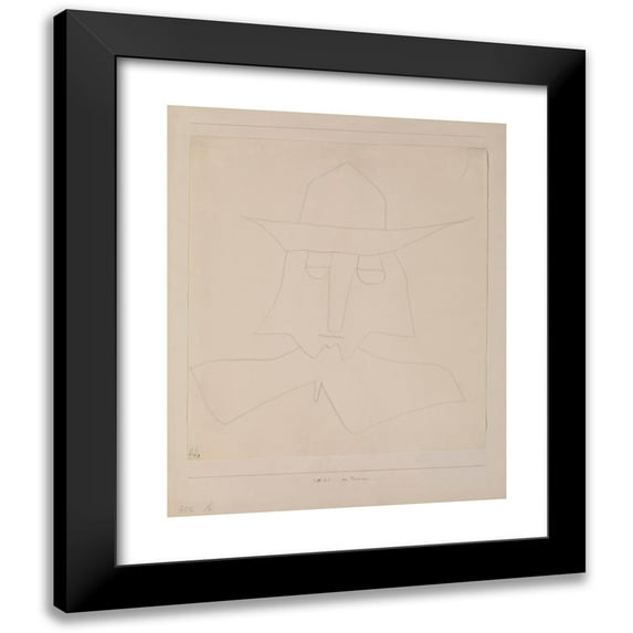 Paul Klee 20x24 Black Modern Framed Museum Art Print Titled - A Pious One. (1931)