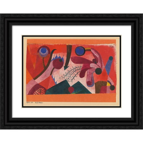 Paul Klee 24x18 Black Ornate Framed Double Matted Museum Art Print Titled: Giftbeeren (Poisonous Berries) (1920)