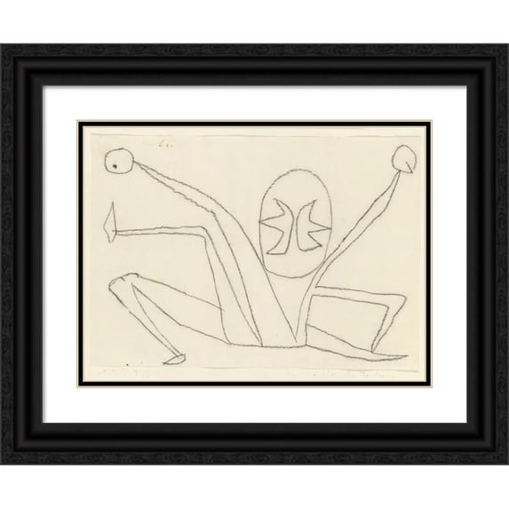Paul Klee 24x19 Black Ornate Framed Double Matted Museum Art Print Titled: In the Sign of the Division (Under the Sign of Division) (1940)