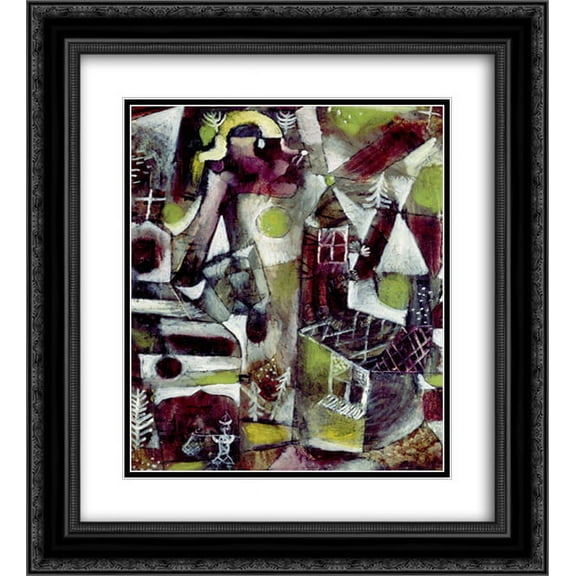 Paul Klee 2x Matted 20x24 Black Ornate Framed Art Print 'Swamp legend'