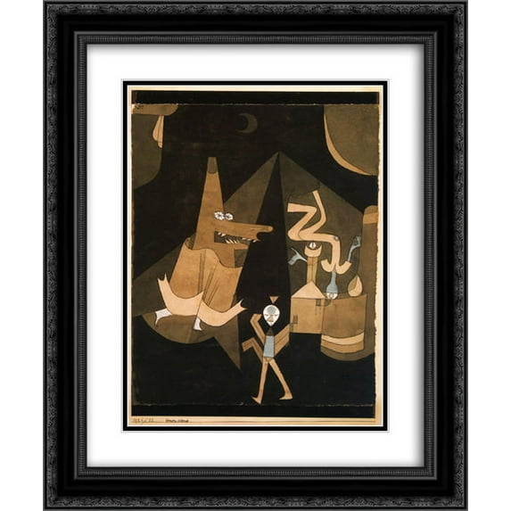 Paul Klee 2x Matted 20x24 Black Ornate Framed Art Print 'Witch sceneá'