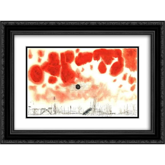 Paul Klee 2x Matted 24x18 Black Ornate Framed Art Print 'Clouds over Bor'
