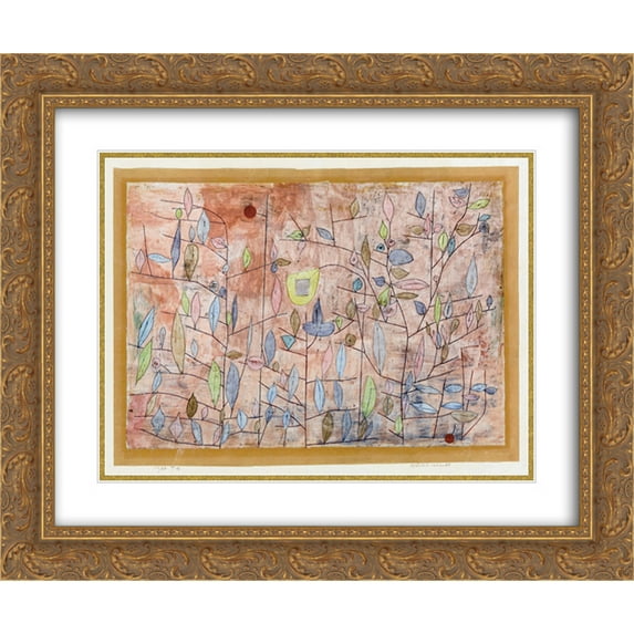 Paul Klee 2x Matted 24x20 Gold Ornate Framed Art Print 'Sparse foliage?'