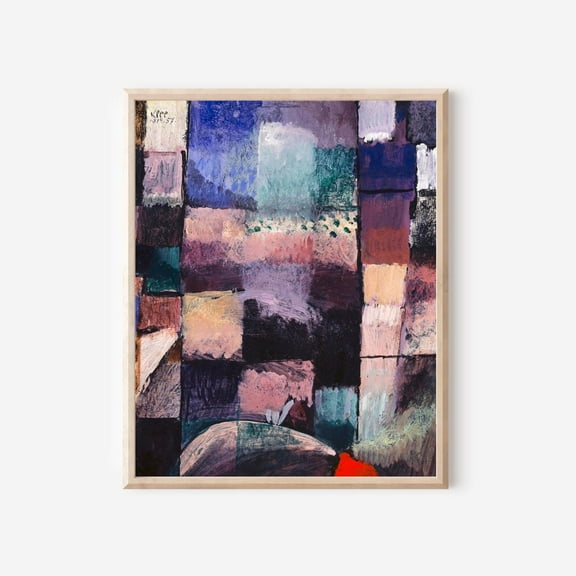 Paul Klee Abstract Art Poster Hammamet, Expressionist Geometry Home Decor, 8x12 UNFRAMED