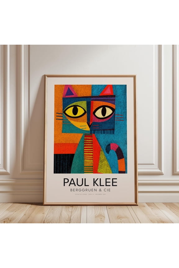 Paul Klee Cat Abstract Bauhaus Animal Colorful Geometric Wall Art Print