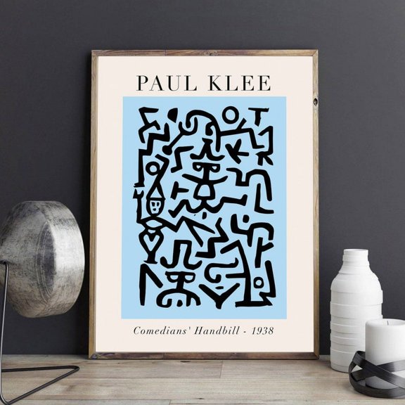 Paul Klee Comedians Handbill Exhibition Poster, Modern Art Wall Art Print