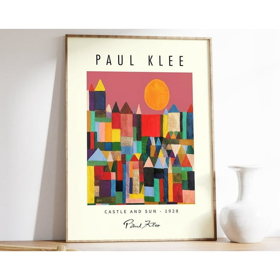 Paul Klee Exhibition Poster, Castle And Sun, Paul Klee Art Print, Pattern Art, Abstract Decor, Graphical Print, Art Gift Wall Art, Modern Wall Decor, 24x36 UNFRAMED