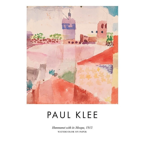 Paul Klee - Hammamet With Its Mosque Print Wall Art, Modern Wall Decor For Living Room Bedroom, 16x24 UNFRAMED