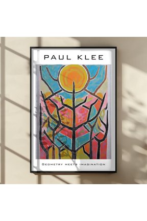 Paul Klee Inspired Sun Tree Poster, Colorful Geometric Wall Art