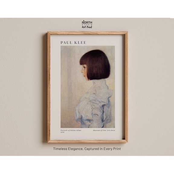 Paul Klee Portrait Of Helene Klimt Print Delicate Side Profile Fine Art, Stretched Canvas 8x10in