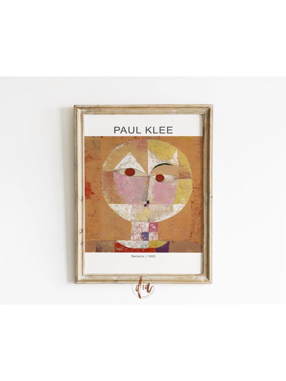 Paul Klee Portrait Wall Art Print With Vintage Exhibition And Retro Gallery Decor