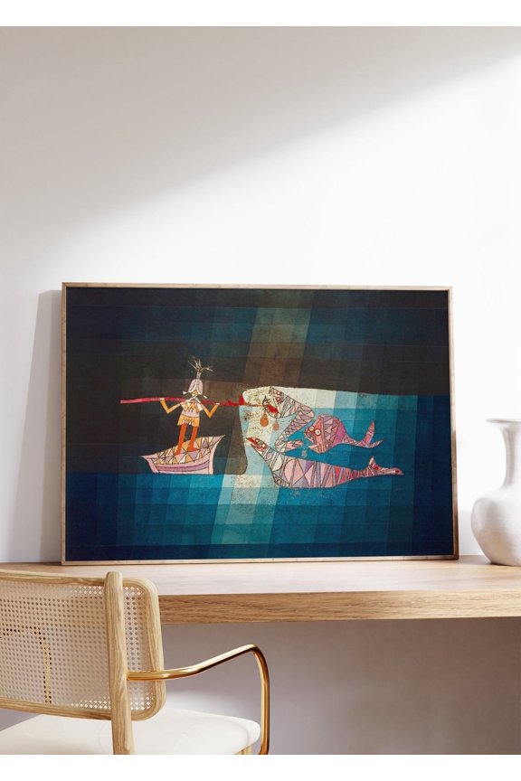 Paul Klee Sea Fish Battle Print Seafarers Abstract Colorful Opera Stage Wall Art Surreal Art Modern Art Decor