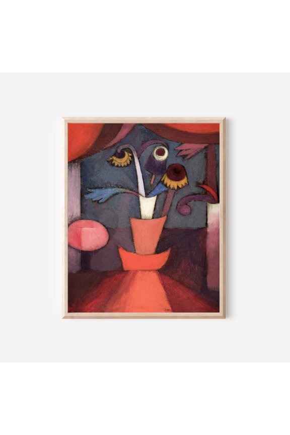 Paul Klee Style Floral Poster Bold Modernist Still Life Unframed Paper Print