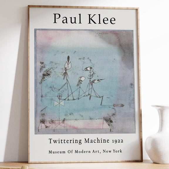 Paul Klee Twittering Machine Abstract Art Wall Art Poster, 12x18 UNFRAMED , Poster Print Only