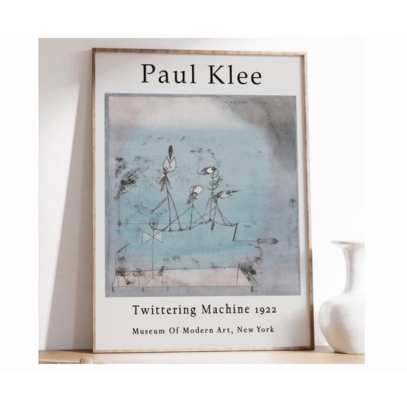 Paul Klee Twittering Machine Abstract Wall Art Poster Home Decor Office Wall Art Living Room Decor, Paper Poster Only
