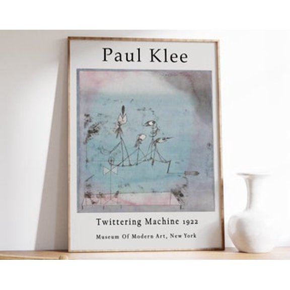 Paul Klee Twittering Machine Wall Art Print With Modernist Exhibition Decor