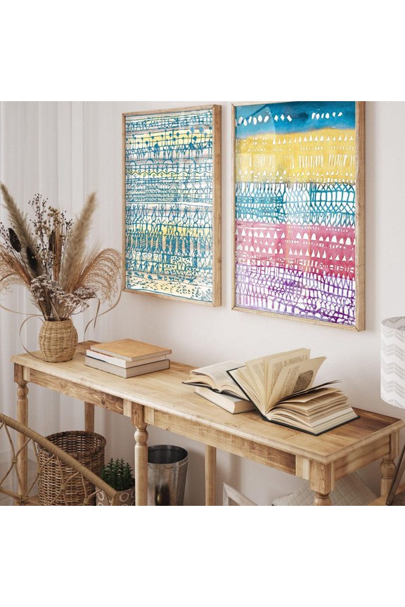 Paul Klee Two Piece Abstract Colorful Pattern Wall Art Set Set 2 Unframed Paper Print 8x12