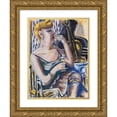 thumbnail image 1 of Paul Kleinschmidt 14x18 Gold Ornate Wood Frame and Double Matted Museum Art Print Titled - The Musician During the Break (Dining End, Women's Chapel) (1944), 1 of 4