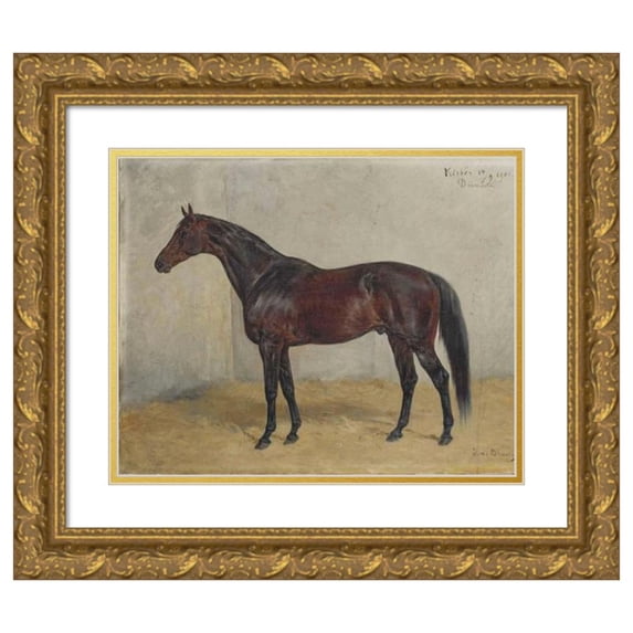 Paul Lemore 14x12 Gold Ornate Wood Frame and Double Matted Museum Art Print Titled - Batailley (1835)