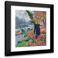 thumbnail image 1 of Paul Madeline 12x14 Black Modern Framed Museum Art Print Titled - Peasante on the Edge of the River, 1 of 5